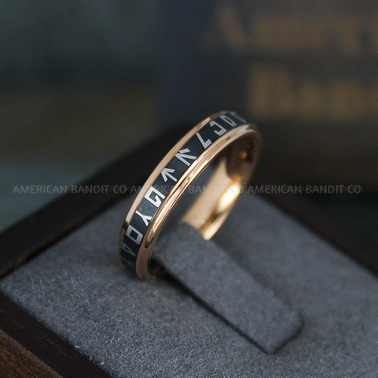 IMG_6088 Aurebesh Ring, Aurebesh Wedding Band, Black Wedding Band, Aurebesh Wedding Ring, Aurebesh Jewelry - Image 1