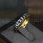 Aurebesh Ring, Aurebesh Wedding Band, Black Wedding Band, Aurebesh Wedding Ring, Aurebesh Jewelry