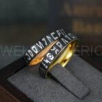 Aurebesh Ring, Aurebesh Wedding Band, Black Wedding Band, Aurebesh Wedding Ring, Aurebesh Jewelry - Image 2