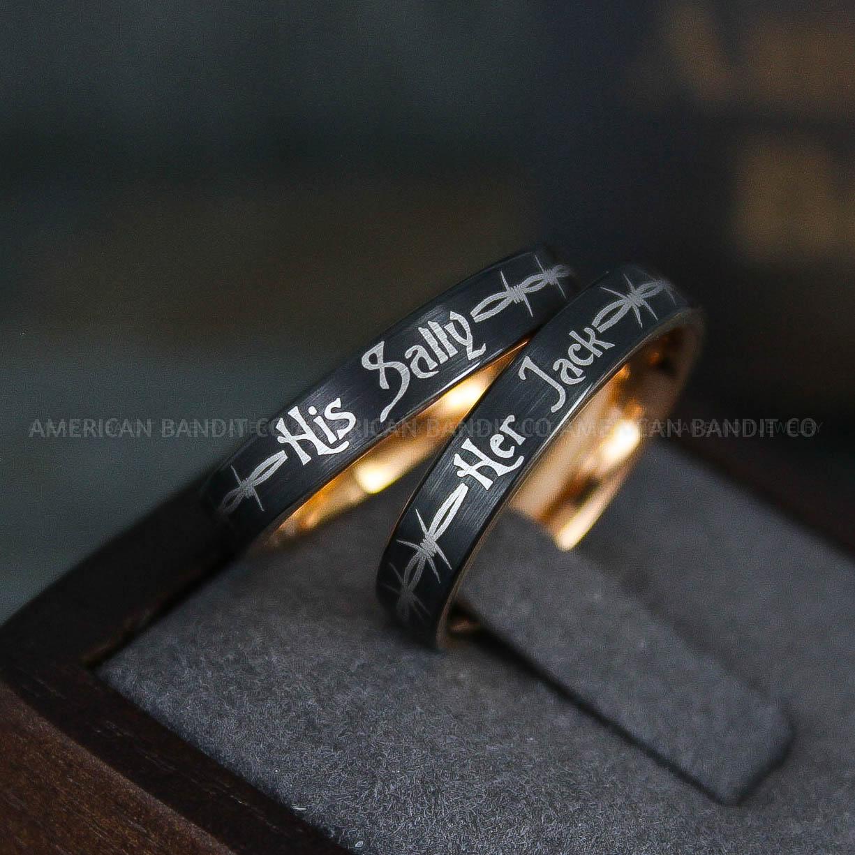 IMG_6092 Jack and Sally Rings, Jack and Sally Wedding Bands, Couple Rings, Jack and Sally Wedding Rings - Image 1