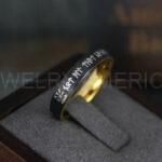 Til Valhalla Rings, Viking Rings, Runes Rings, Vegvísir Ring, Couple Nordic Rings, Norsemen Rings, Nordic Runes Rings, Black Tungsten Bands - Image 3