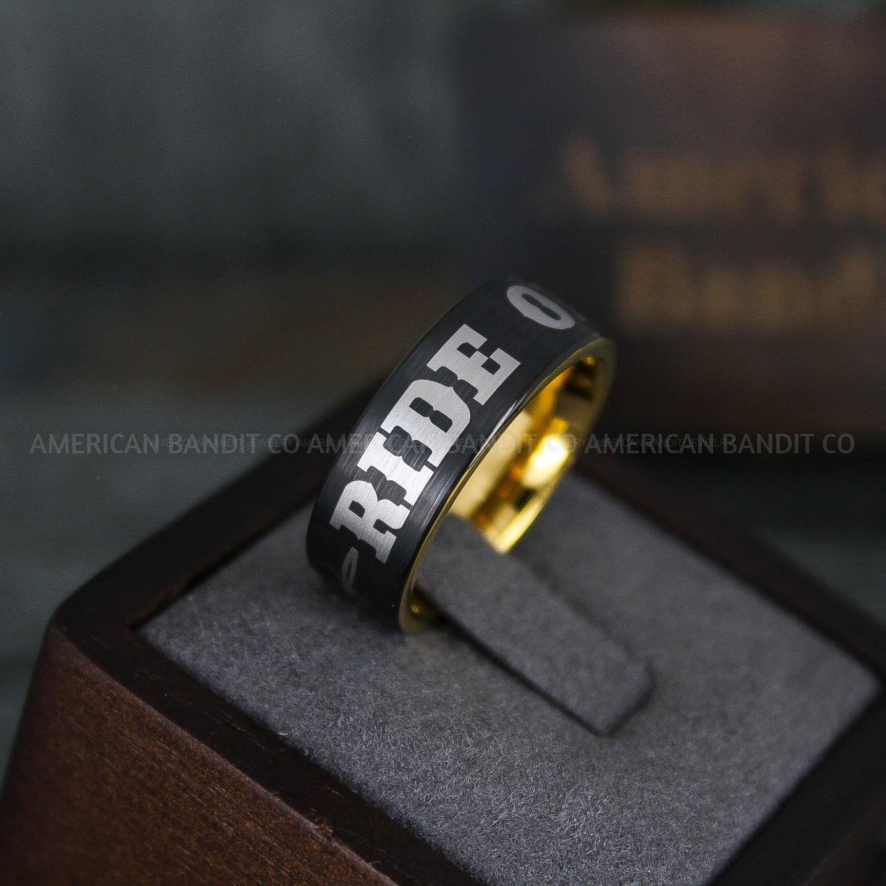 IMG_6099 Ride or Die Rings, Ride or Die, Ride or Die Wedding Rings, Ride or Die Wedding Bands, Black Wedding Rings, Black Wedding Bands, Biker Rings - Image 1