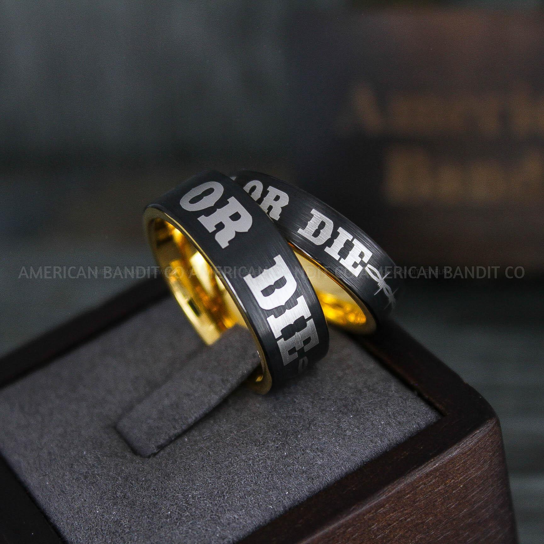 IMG_6102 Ride or Die Rings, Ride or Die, Ride or Die Wedding Rings, Ride or Die Wedding Bands, Black Wedding Rings, Black Wedding Bands, Biker Rings - Image 1
