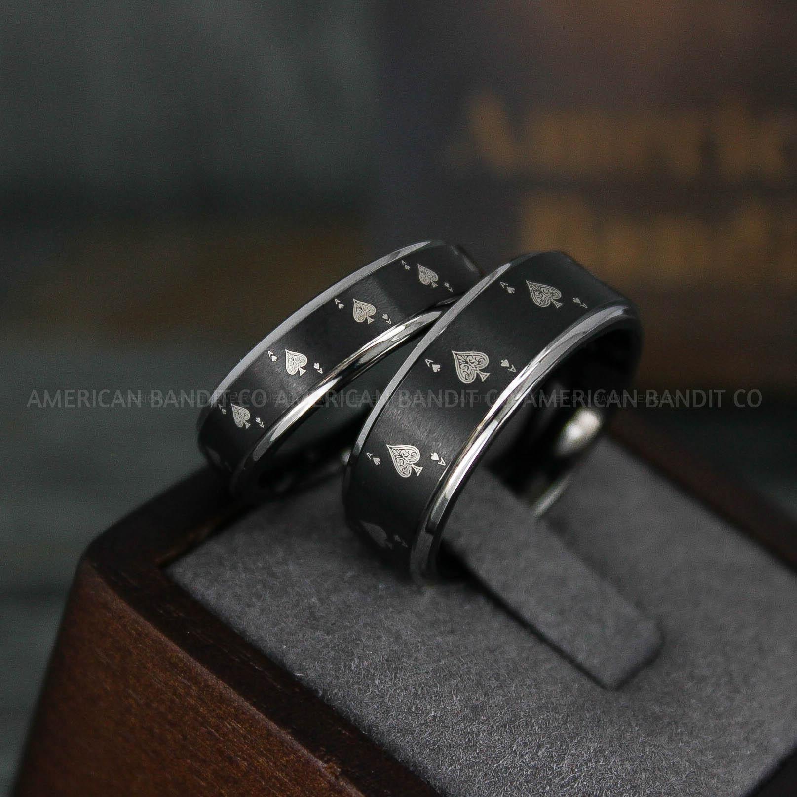 IMG_6111 Ace of Spades Rings, Poker Rings, Blackjack Rings, Poker Jewelry, Spade Rings, Spade Wedding Bands - Image 1