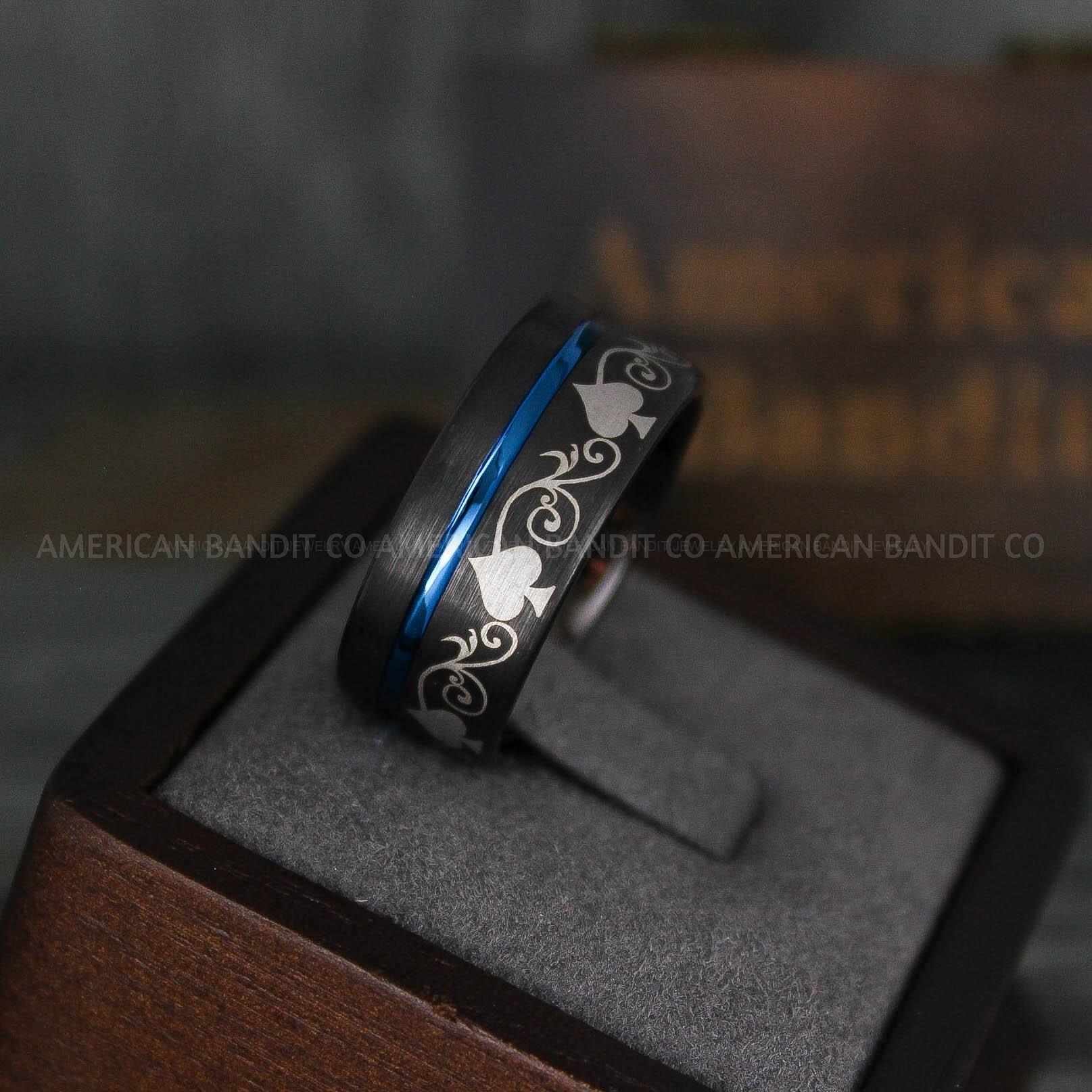 IMG_6122 Ace of Spades Ring, Poker Ring, Blackjack Ring, Poker Jewelry, Spade Ring, Spade Wedding Band - Image 1