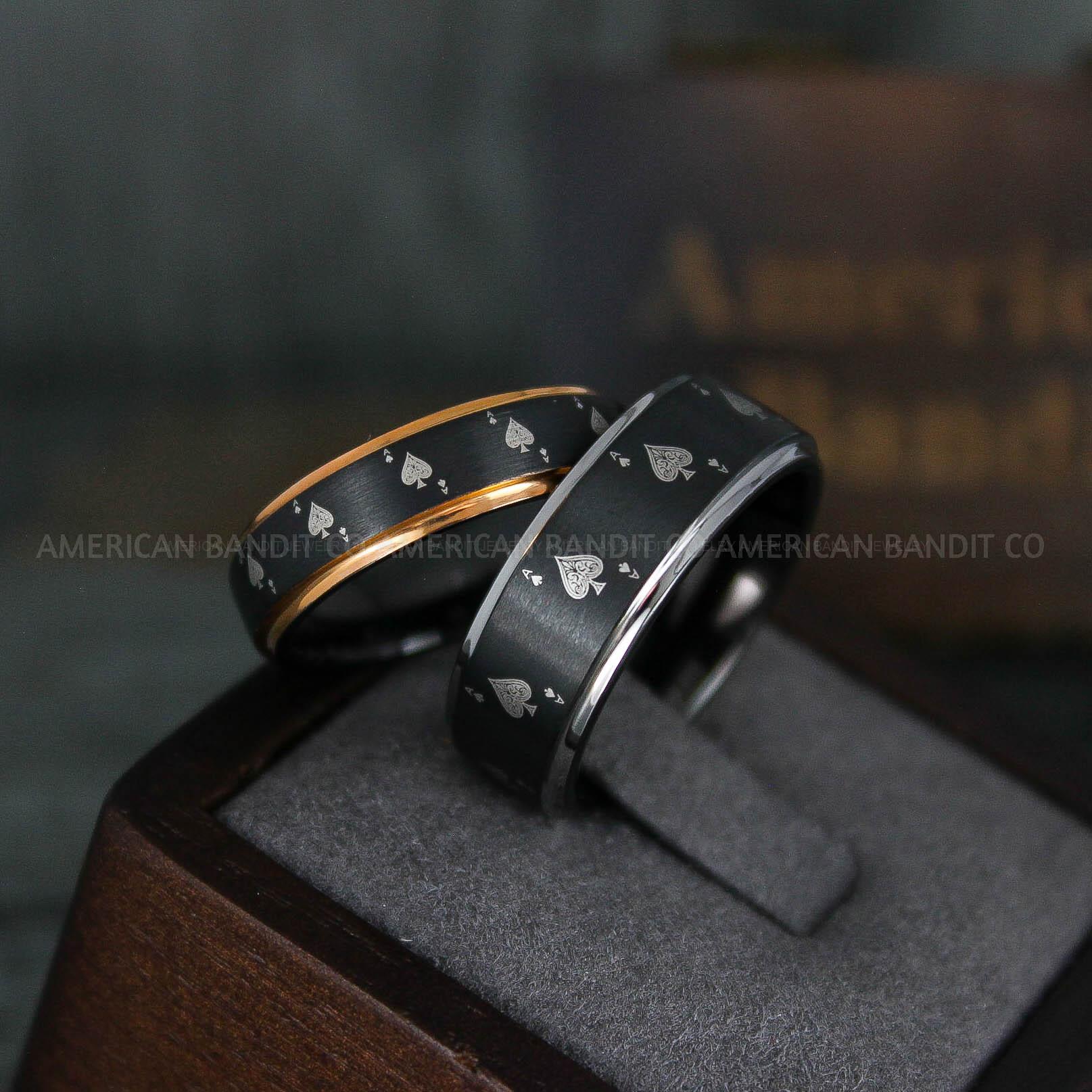 IMG_6128 Ace of Spades Rings, Poker Rings, Blackjack Rings, Poker Jewelry, Spade Rings, Spade Wedding Bands - Image 1