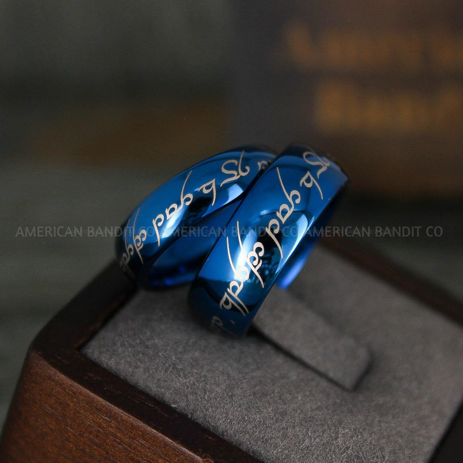 IMG_6136 Elvish Rings, Elvish Wedding Rings, Elvish Wedding Bands, Elvish Jewelry, Blue Wedding Rings - Image 1