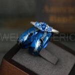 Elvish Rings, Elvish Wedding Rings, Elvish Wedding Bands, Elvish Jewelry, Blue Wedding Rings