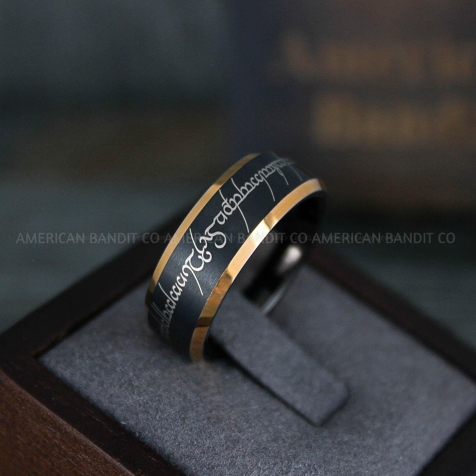 IMG_6139 Elvish Ring, Elvish Wedding Ring, Elvish Wedding Band, Elvish Jewelry, Black Wedding Ring - Image 1