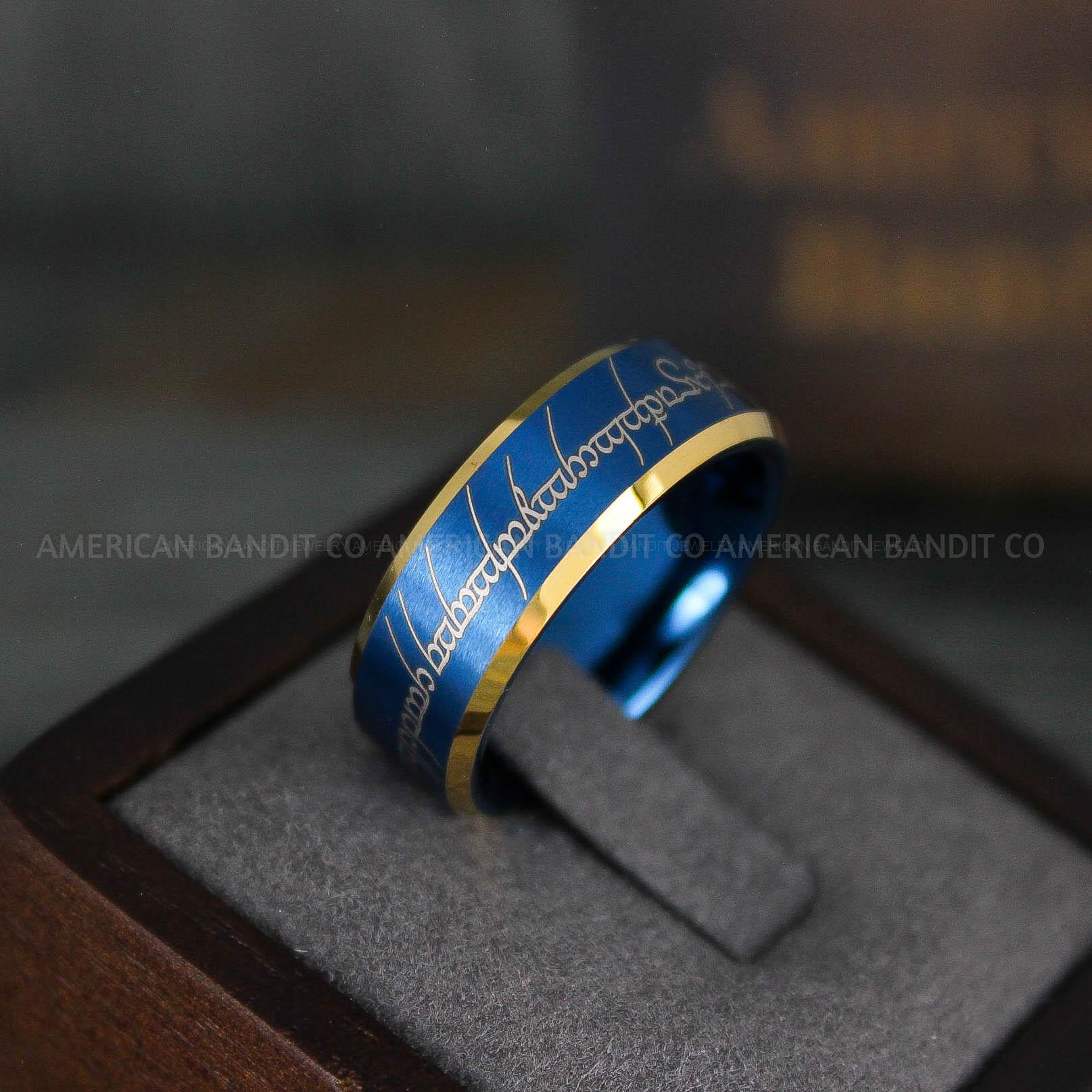 IMG_6142 Elvish Rings, Elvish Wedding Rings, Elvish Wedding Bands, Elvish Jewelry, Blue Wedding Rings - Image 1