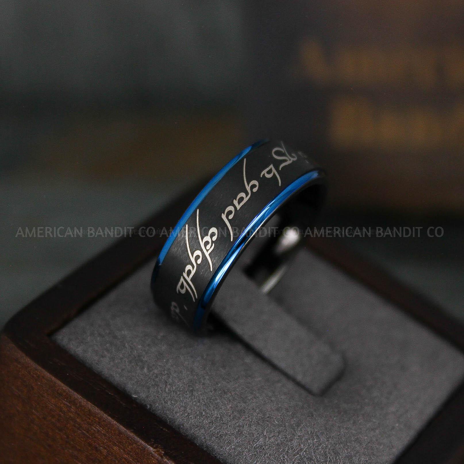 IMG_6146 Elvish Rings, Elvish Wedding Rings, Elvish Wedding Bands, Elvish Jewelry, Black Wedding Rings - Image 1