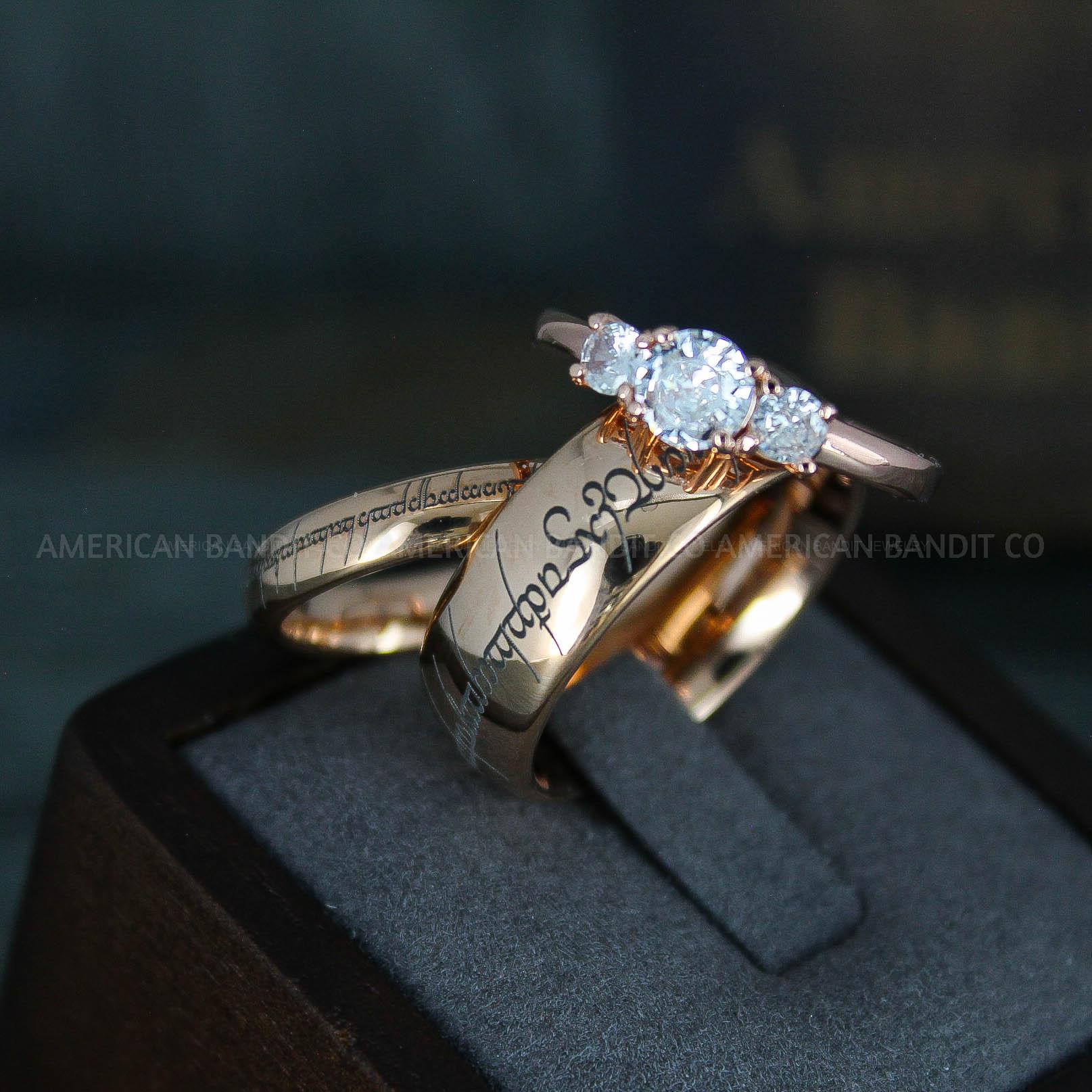 IMG_6149 Elvish Rings, Elvish Wedding Rings, Elvish Wedding Bands, Elvish Jewelry, Rose Gold Wedding Rings - Image 1