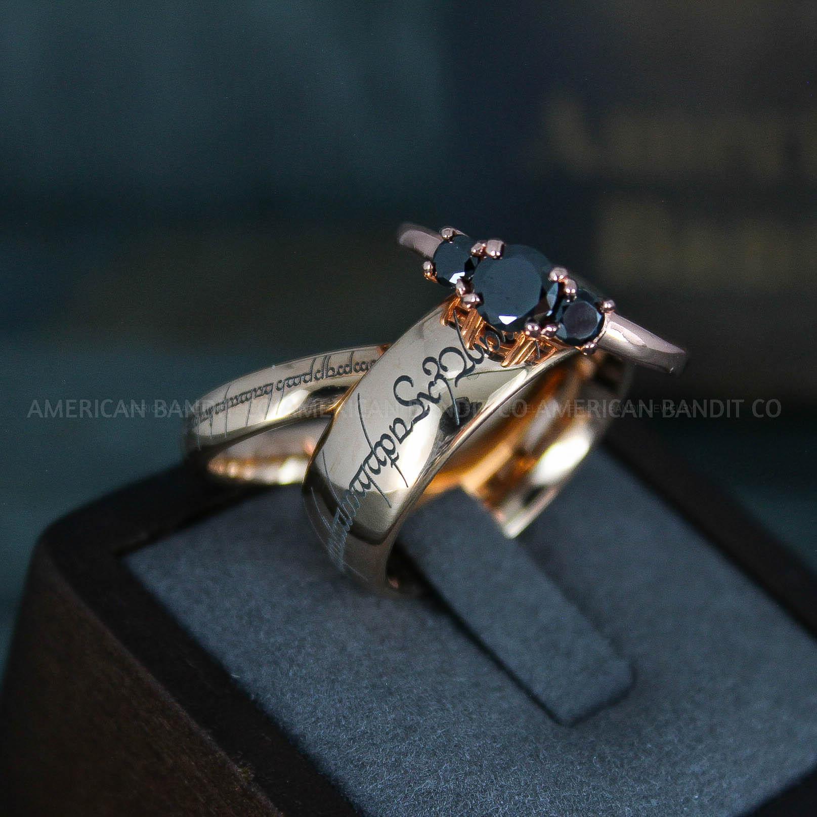 IMG_6150 Elvish Rings, Elvish Wedding Rings, Elvish Wedding Bands, Elvish Jewelry, Rose Gold Wedding Rings - Image 1