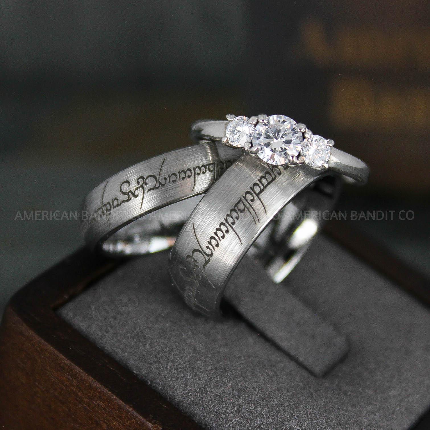 IMG_6154 Elvish Rings, Elvish Wedding Rings, Elvish Wedding Bands, Elvish Jewelry, Silver Wedding Rings - Image 1