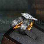 Elvish Rings, Elvish Wedding Rings, Elvish Wedding Bands, Elvish Jewelry, Gunmetal Wedding Rings