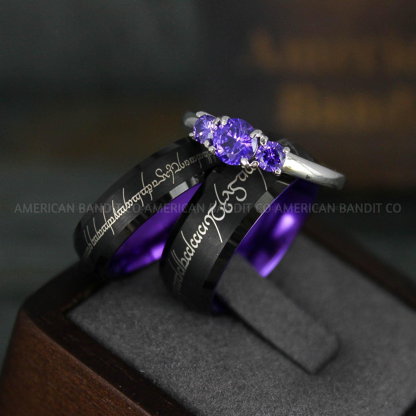 IMG_6162 Elvish Rings, Elvish Wedding Rings, Elvish Wedding Bands, Elvish Jewelry, Black Wedding Rings - Image 1