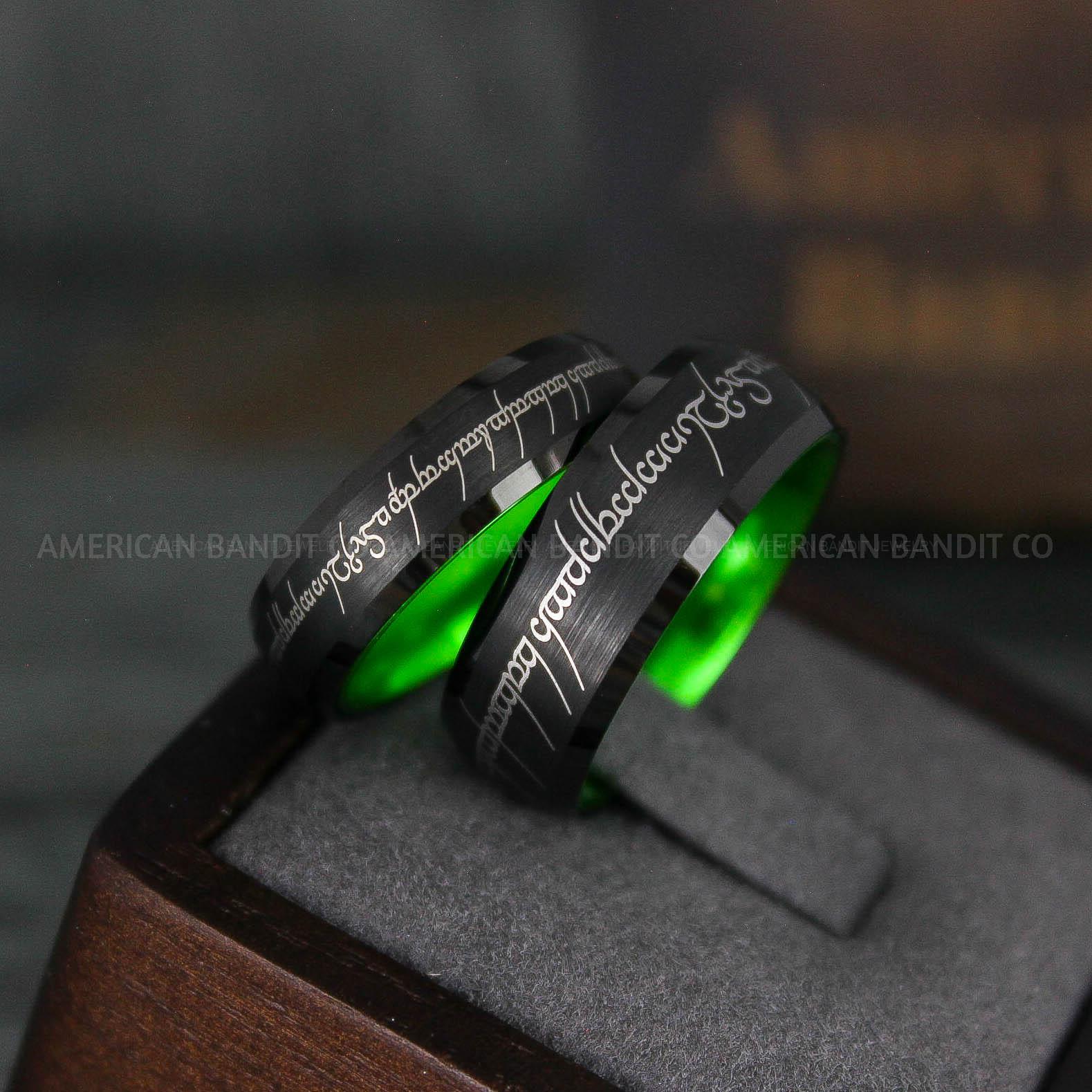 IMG_6164 Elvish Rings, Elvish Wedding Rings, Elvish Wedding Bands, Elvish Jewelry, Black Wedding Rings - Image 1
