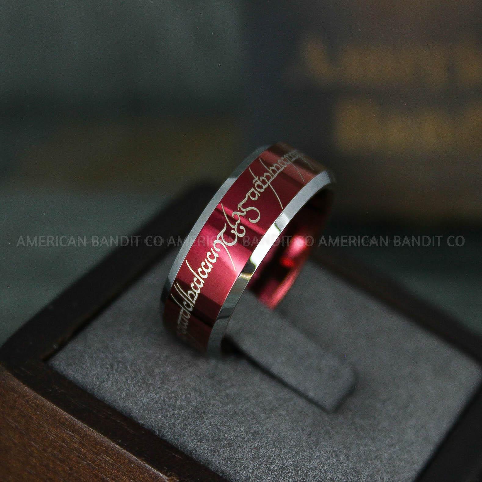 IMG_6166 Elvish Rings, Elvish Wedding Rings, Elvish Wedding Bands, Elvish Jewelry, Red Wedding Rings - Image 1