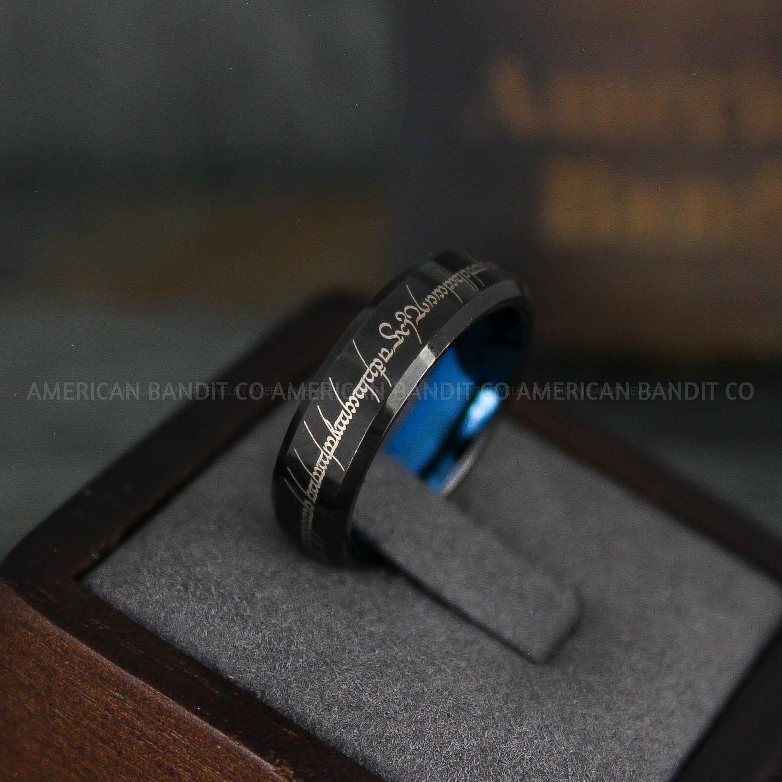 IMG_6167 Elvish Rings, Elvish Wedding Rings, Elvish Wedding Bands, Elvish Jewelry, Black Wedding Ring - Image 1