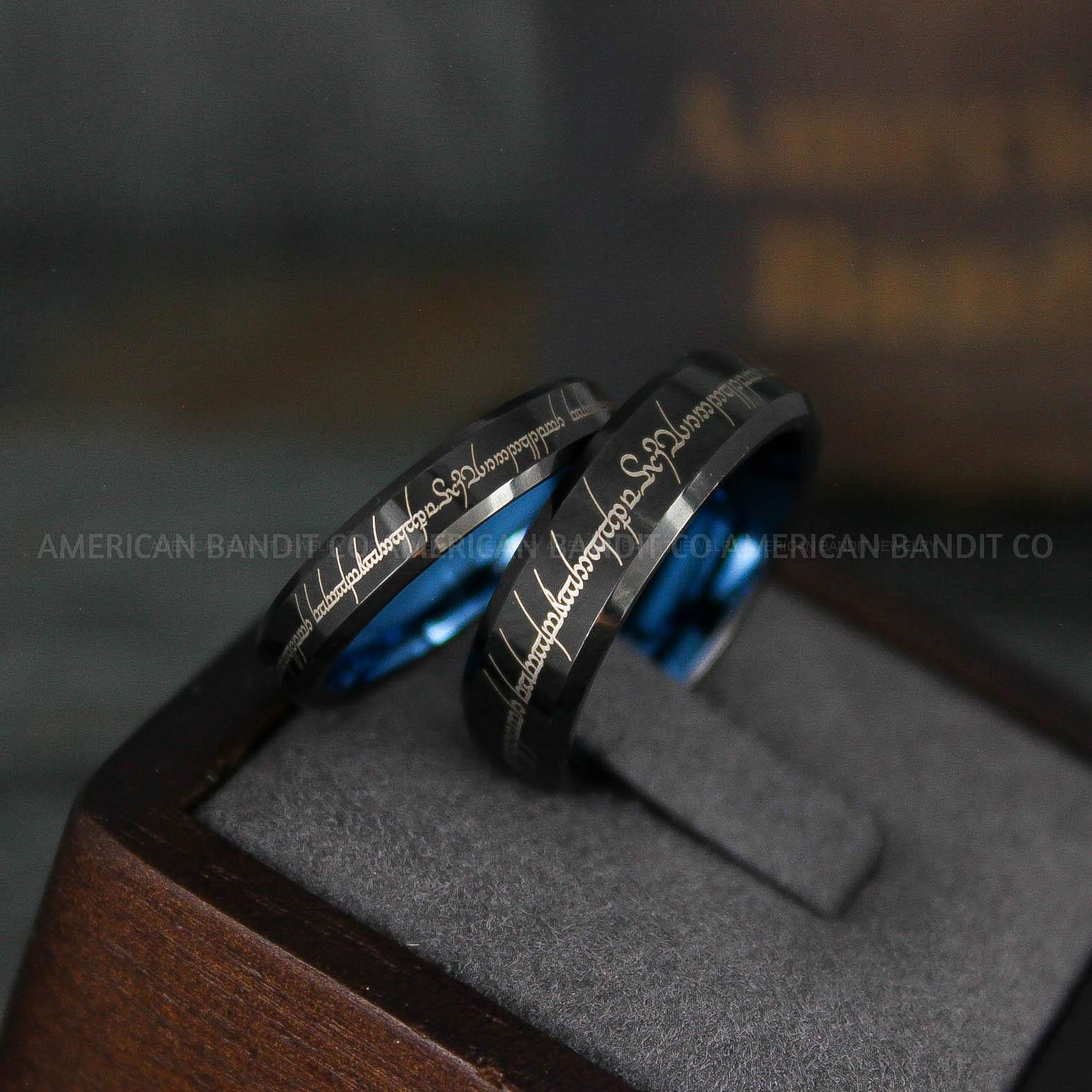 IMG_6169 Elvish Rings, Elvish Wedding Rings, Elvish Wedding Bands, Elvish Jewelry, Black Wedding Rings - Image 1