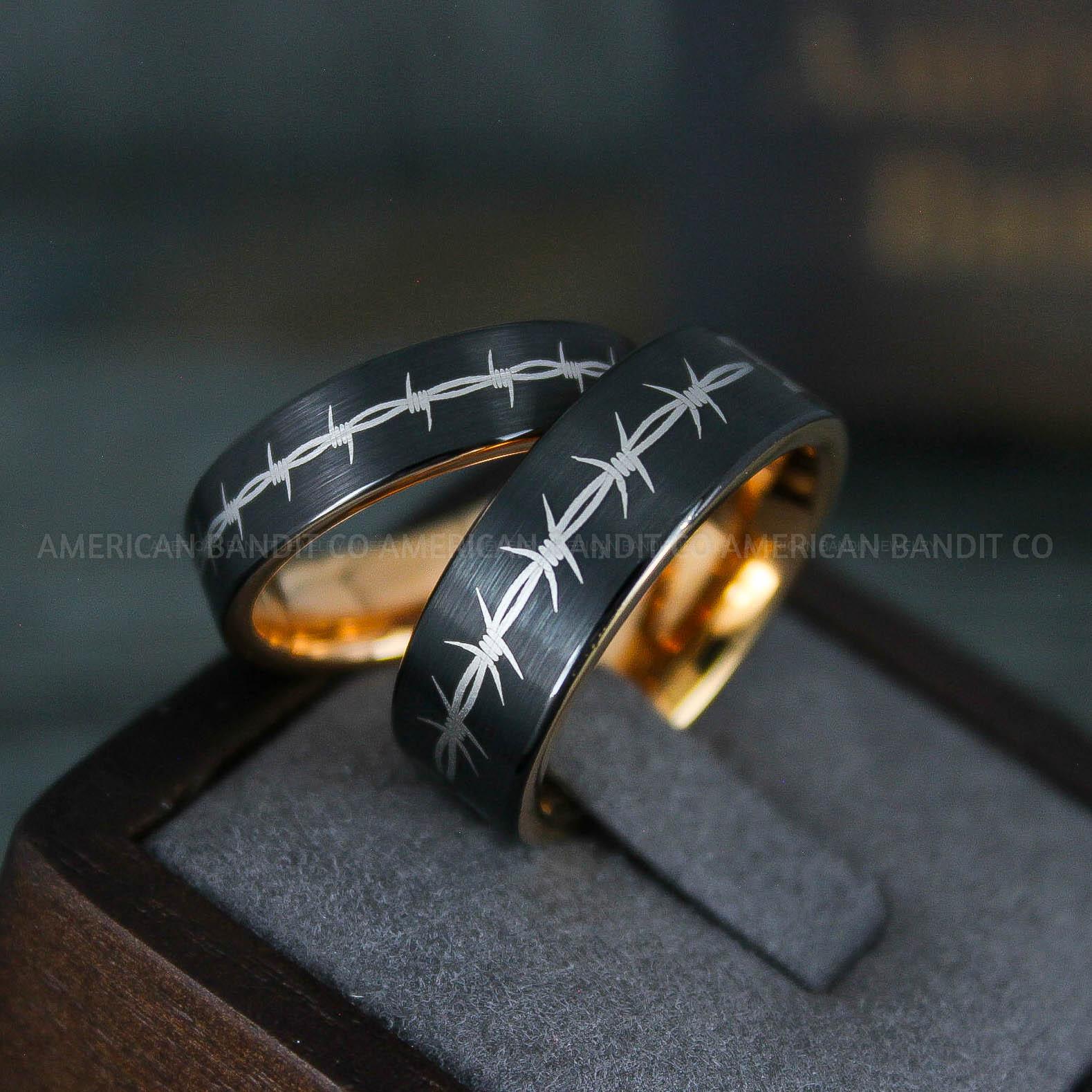 IMG_6177 Barb Wire Ring, Barbed Wire Ring, Barb Wire Wedding Ring, Couple Rings, Biker Rings - Image 1