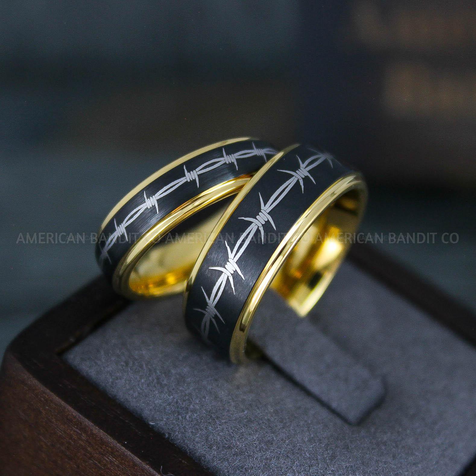 IMG_6185 Barb Wire Ring, Barbed Wire Ring, Barb Wire Wedding Ring, Couple Rings, Biker Rings - Image 1