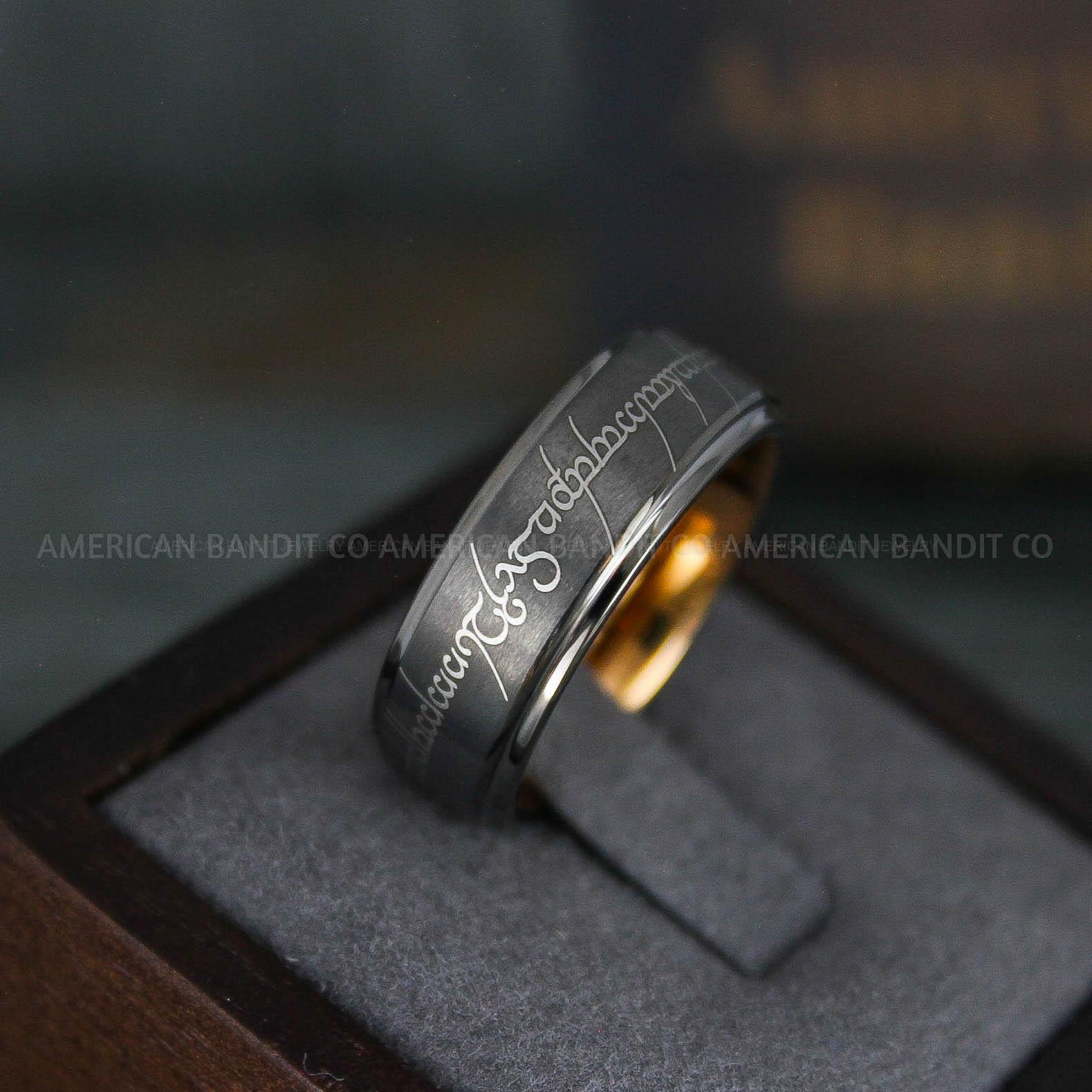IMG_6188 Elvish Ring, Elvish Wedding Ring, Elvish Wedding Band, Elvish Jewelry, Gunmetal Wedding Ring - Image 1