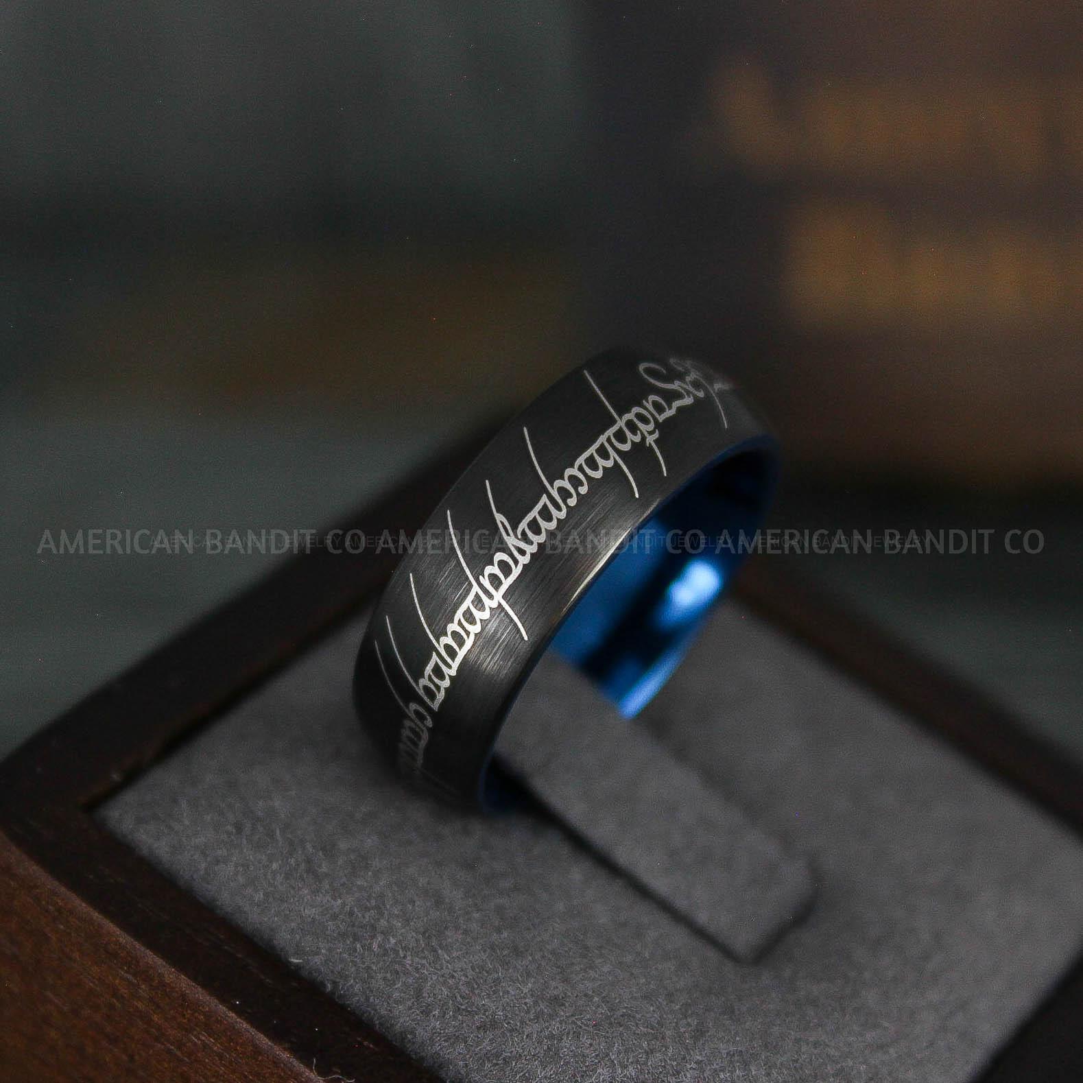 IMG_6190 Elvish Rings, Elvish Wedding Rings, Elvish Wedding Bands, Elvish Jewelry, Black Wedding Rings - Image 1