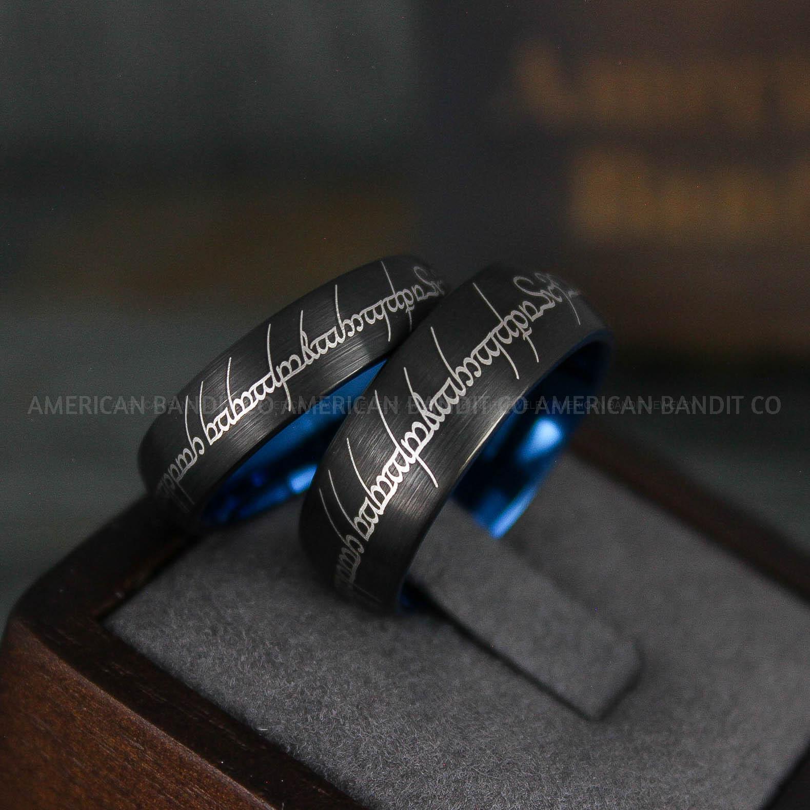 IMG_6191 Elvish Rings, Elvish Wedding Rings, Elvish Wedding Bands, Elvish Jewelry, Black Wedding Rings - Image 1