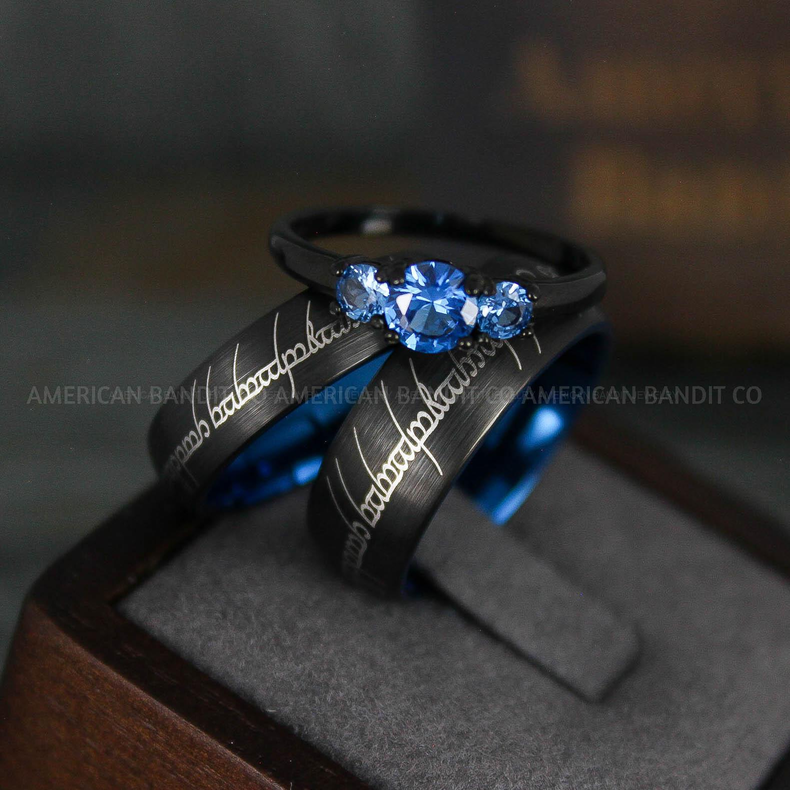 IMG_6192 Elvish Rings, Elvish Wedding Rings, Elvish Wedding Bands, Elvish Jewelry, Black Wedding Rings - Image 1