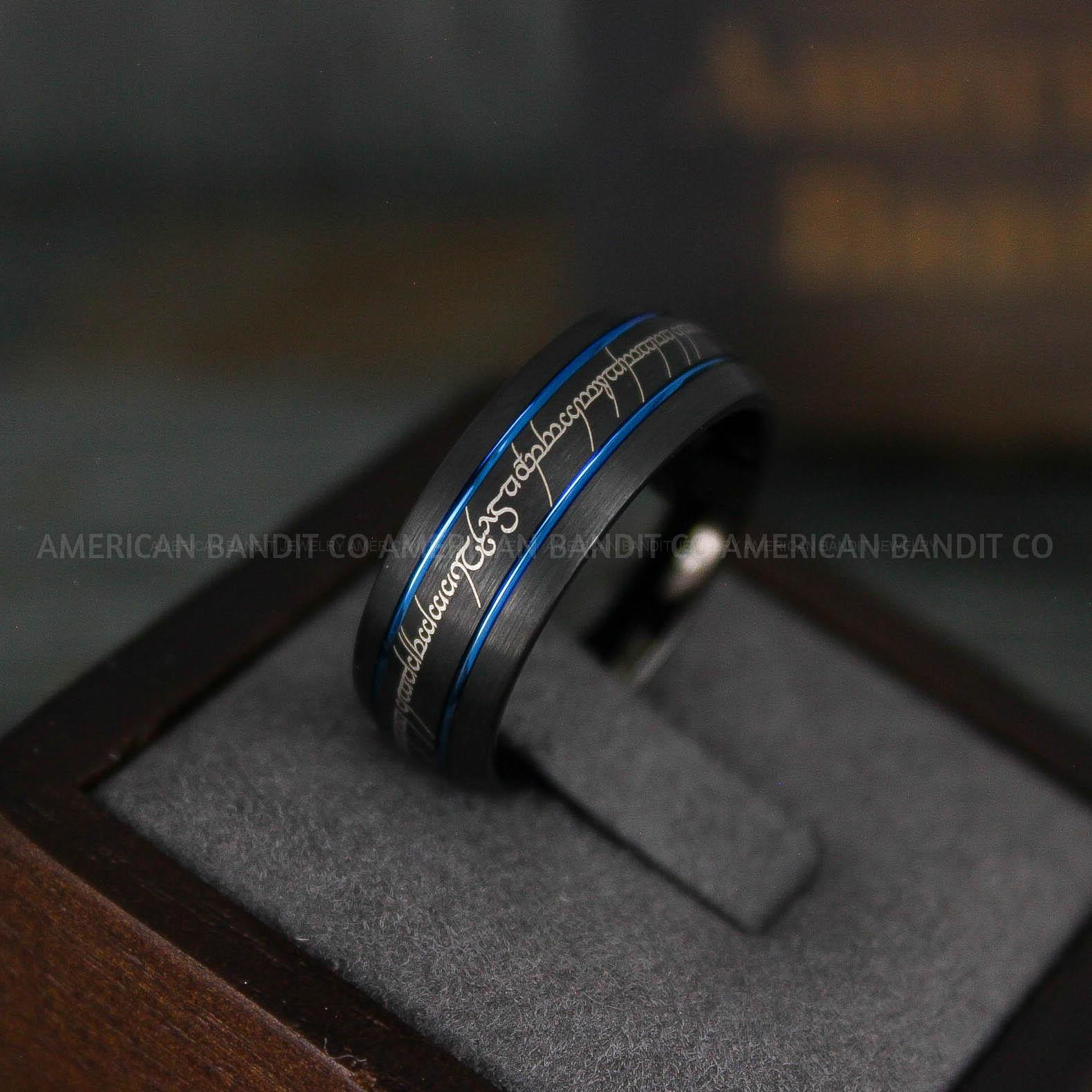 IMG_6194 Elvish Rings, Elvish Wedding Rings, Elvish Wedding Bands, Elvish Jewelry, Black Wedding Rings - Image 1