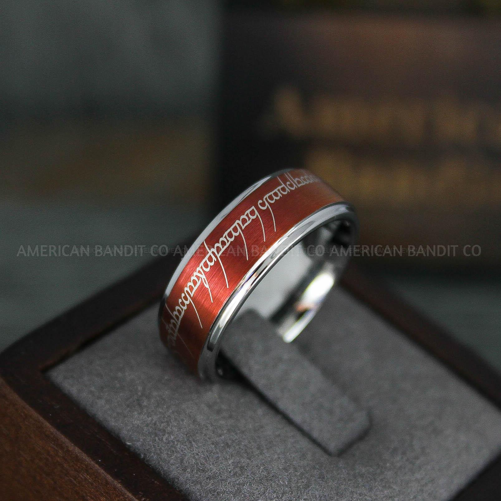 IMG_6211 Elvish Rings, Elvish Wedding Rings, Elvish Wedding Bands, Elvish Jewelry, Red Wedding Rings - Image 1