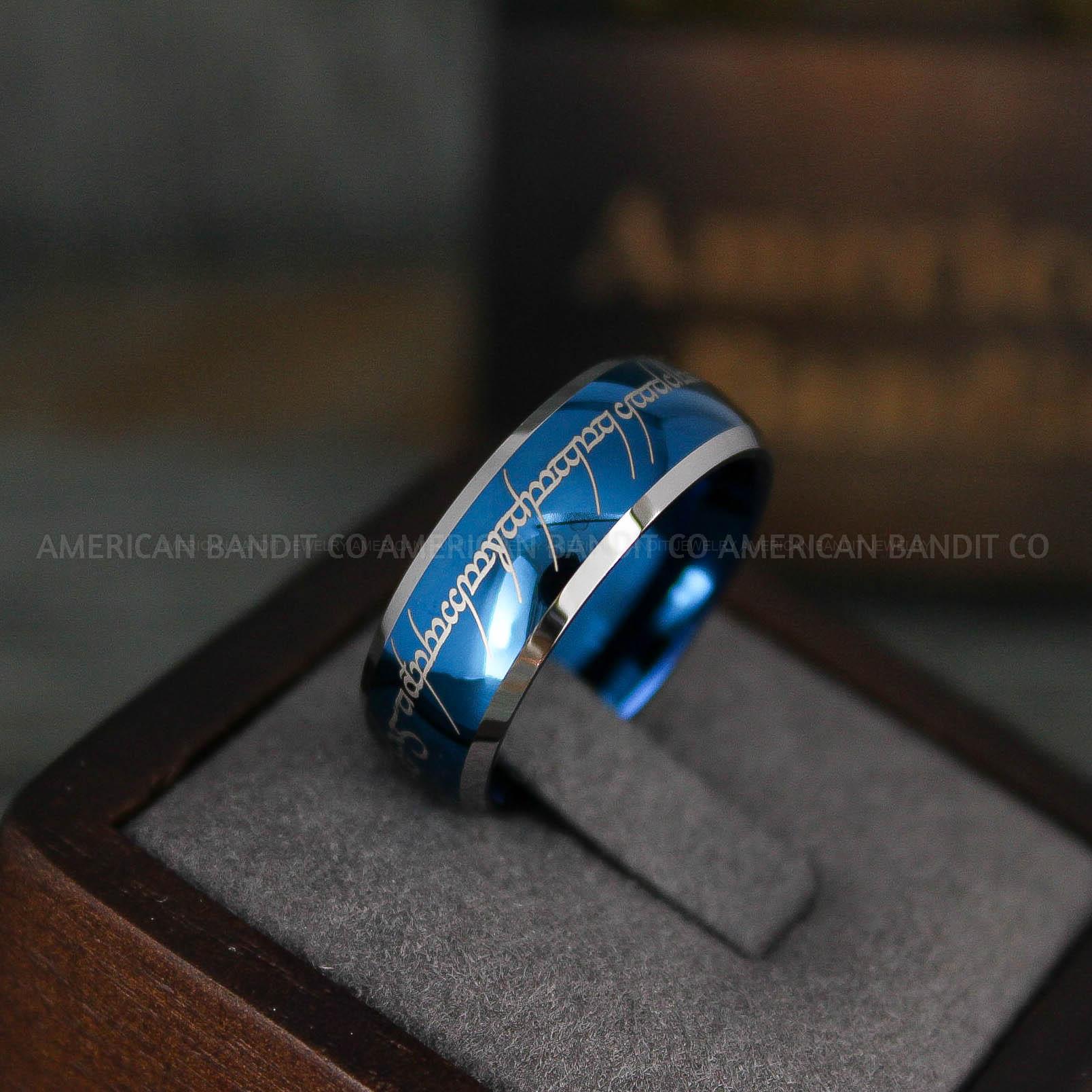 IMG_6212 Elvish Rings, Elvish Wedding Rings, Elvish Wedding Bands, Elvish Jewelry, Blue Wedding Rings - Image 1