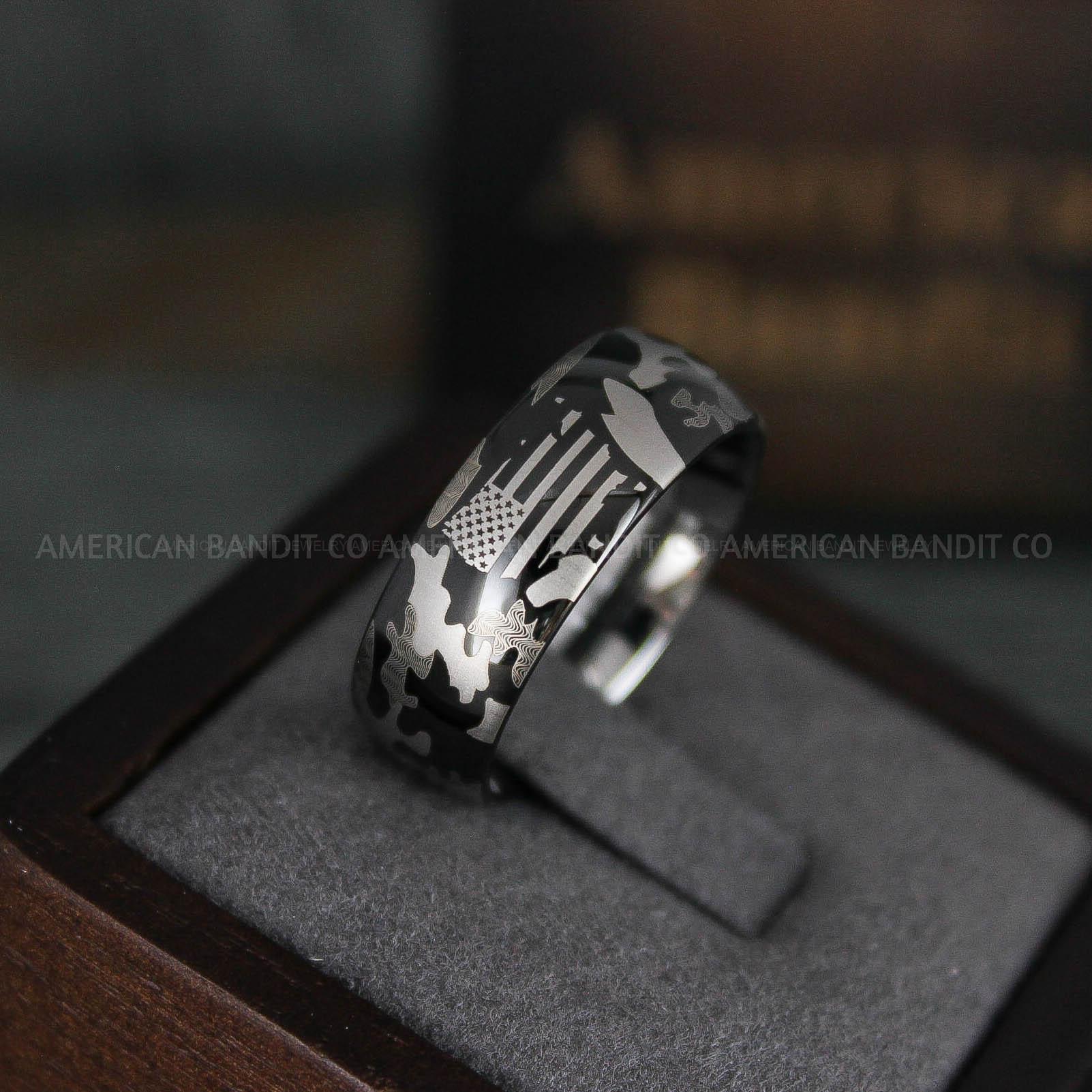 IMG_6231 American Flag Rings, Camo Rings, Army Rings, Military Rings, Military Jewelry - Image 1