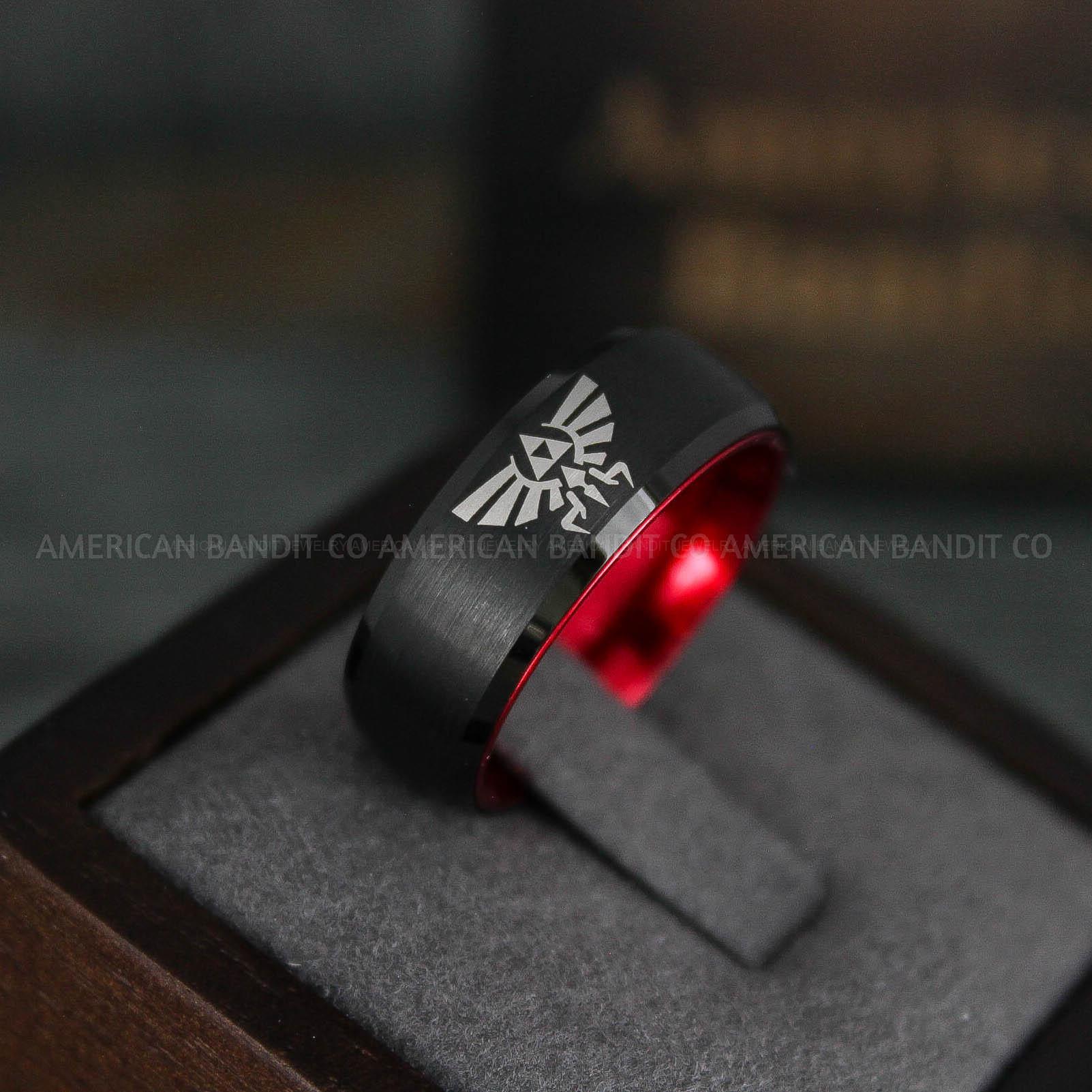 IMG_6236 Zelda Ring, Zelda Wedding Ring, Gamer Ring, Gamer Jewelry, Zelda Wedding Band, Gamer Wedding Ring, Black Wedding Ring - Image 1