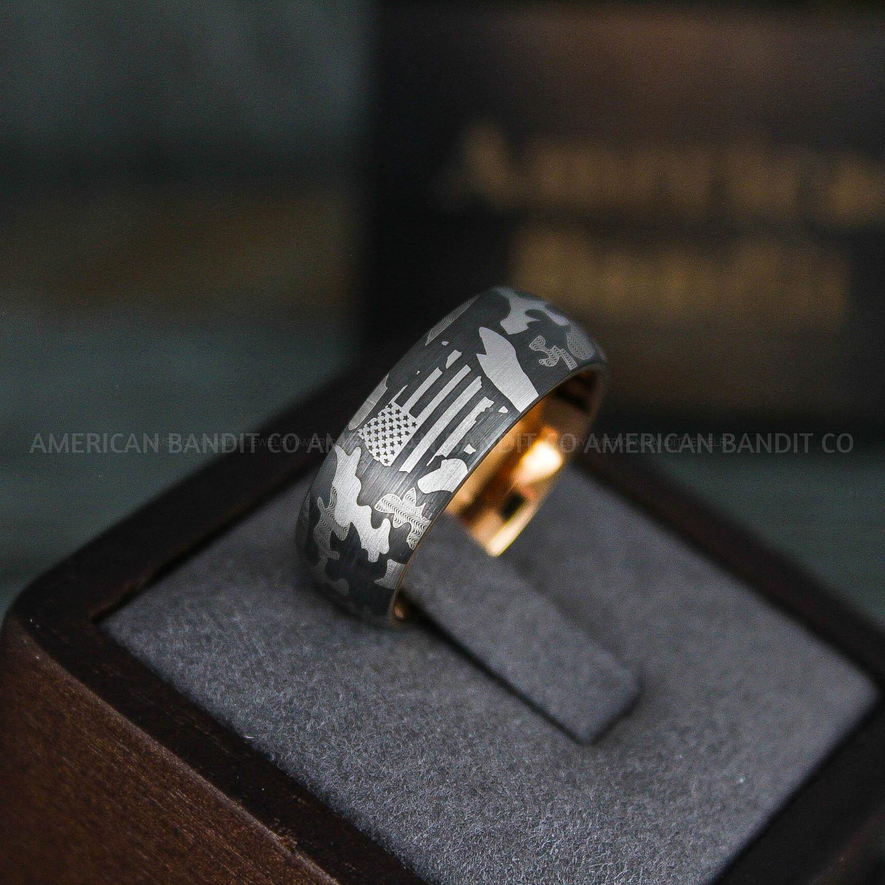 IMG_6237 American Flag Rings, Camo Rings, Army Rings, Military Rings, Military Jewelry - Image 1