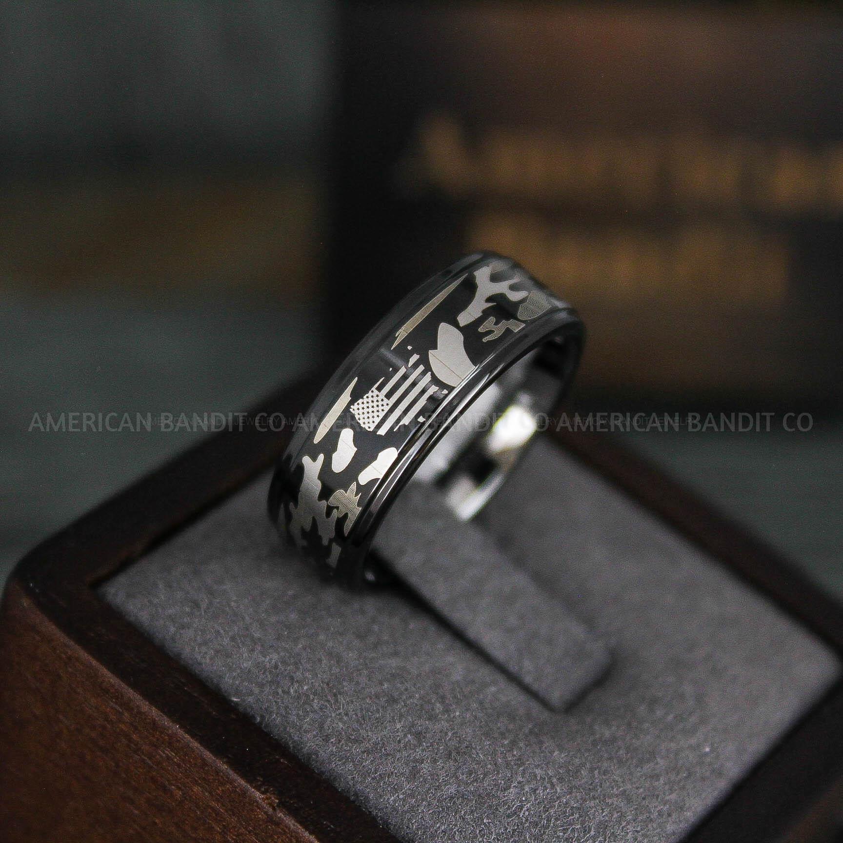 IMG_6243 American Flag Rings, Camo Rings, Army Rings, Military Rings, Military Jewelry - Image 1