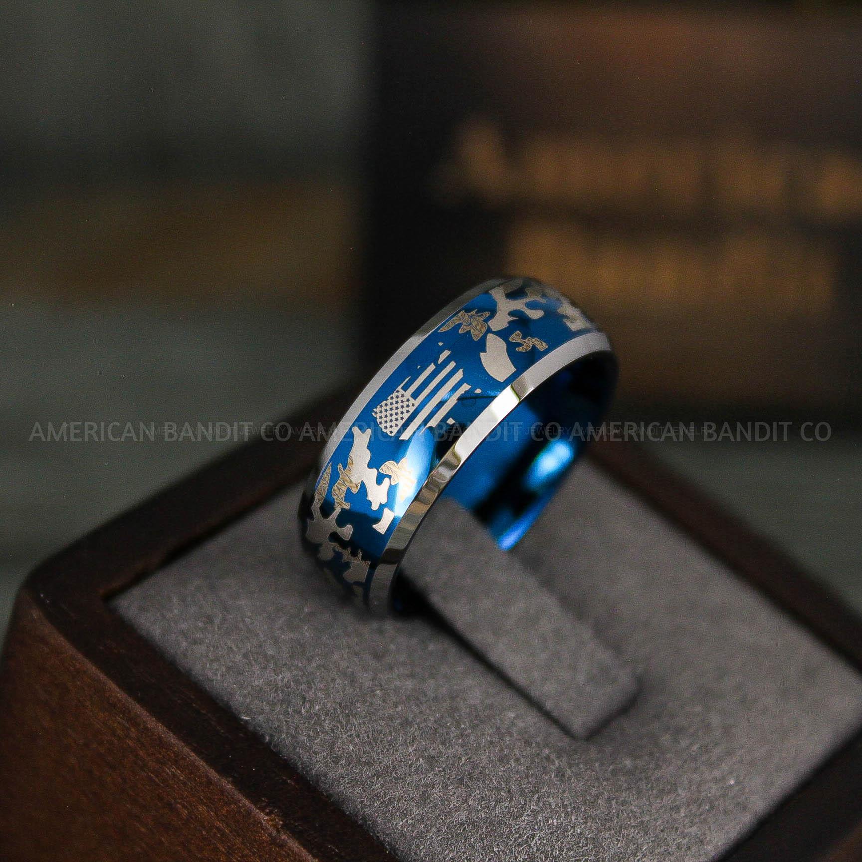 IMG_6249 American Flag Rings, Camo Rings, Army Rings, Military Rings, Military Jewelry - Image 1