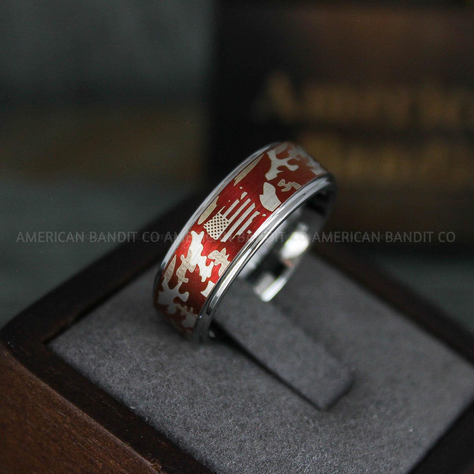 IMG_6255 American Flag Rings, Camo Rings, Army Rings, Military Rings, Military Jewelry - Image 1