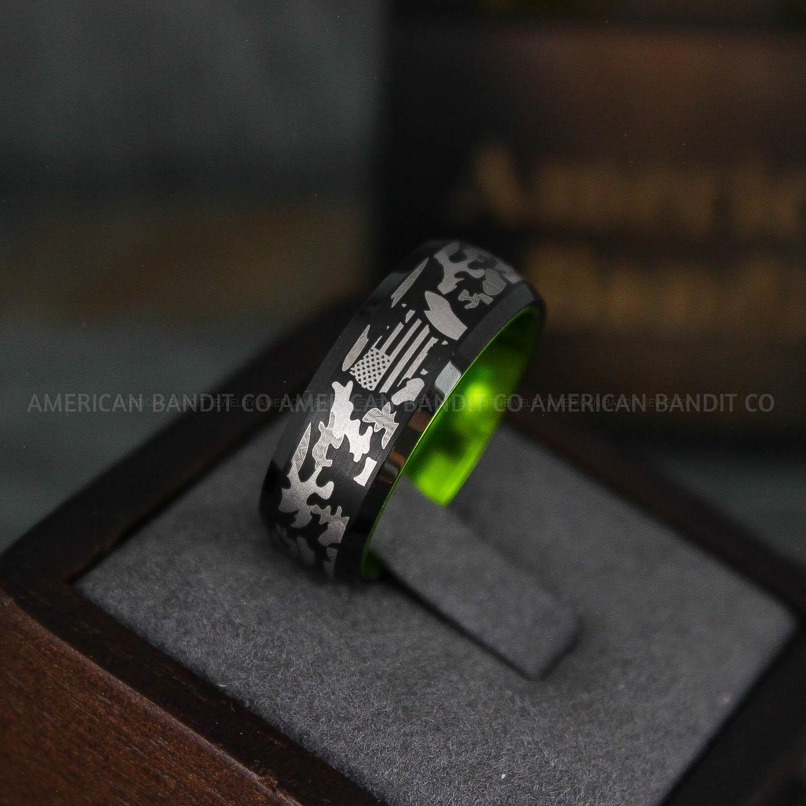 IMG_6273 American Flag Rings, Camo Rings, Army Rings, Military Ring, Military Jewelry, Army Couple, Army Wife, Army Husband, Military Wife - Image 1