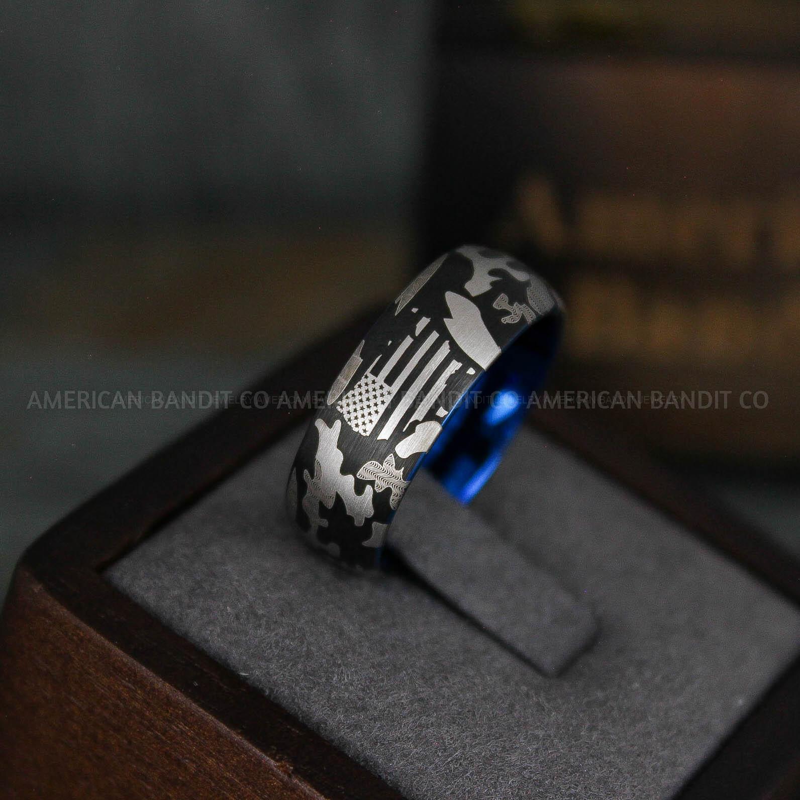 IMG_6278 American Flag Rings, Camo Rings, Army Rings, Military Ring, Military Jewelry, Army Couple, Army Wife, Army Husband, Military Wife - Image 1