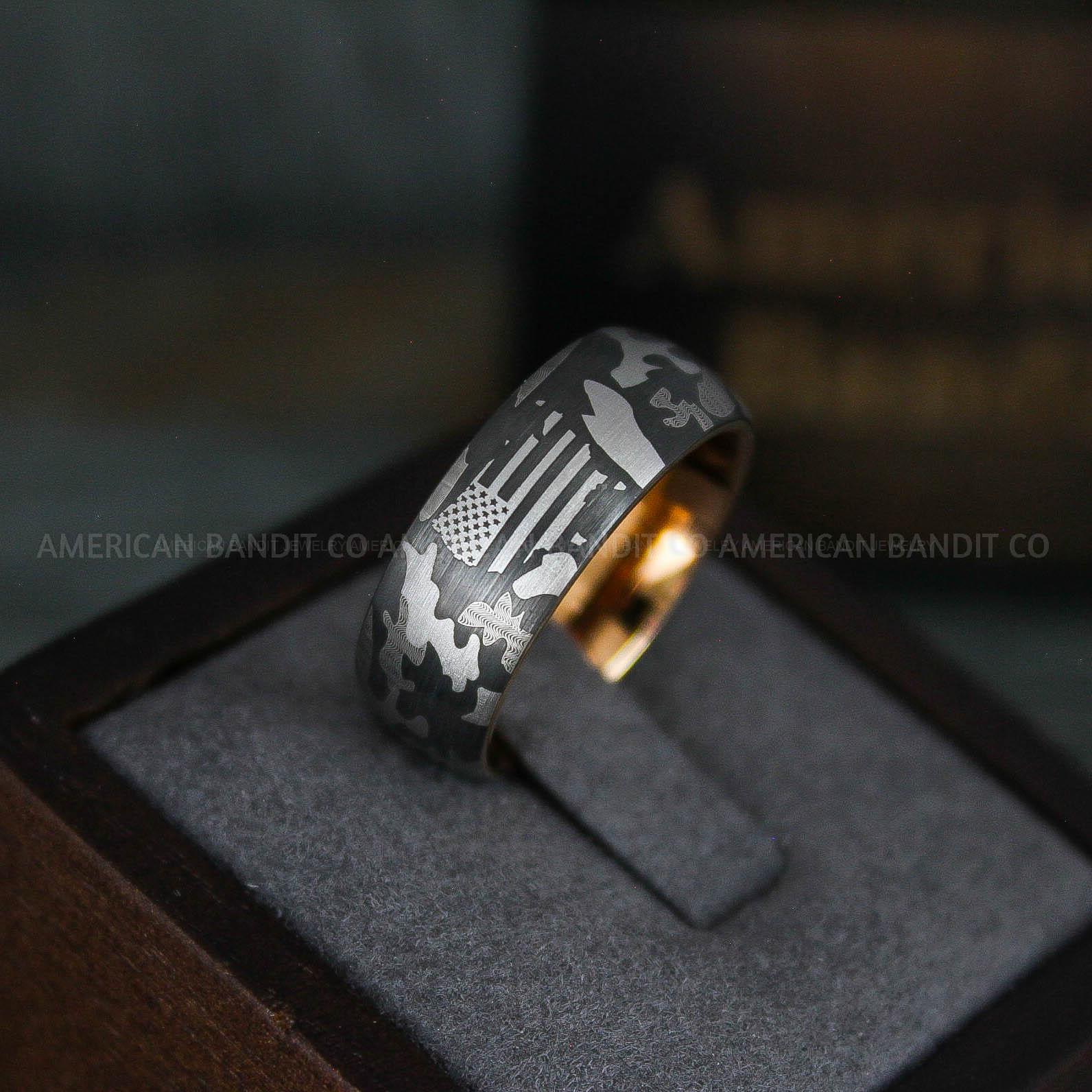 IMG_6296 American Flag Ring, Camo Ring, Army Ring, Military Ring, Military Jewelry - Image 1