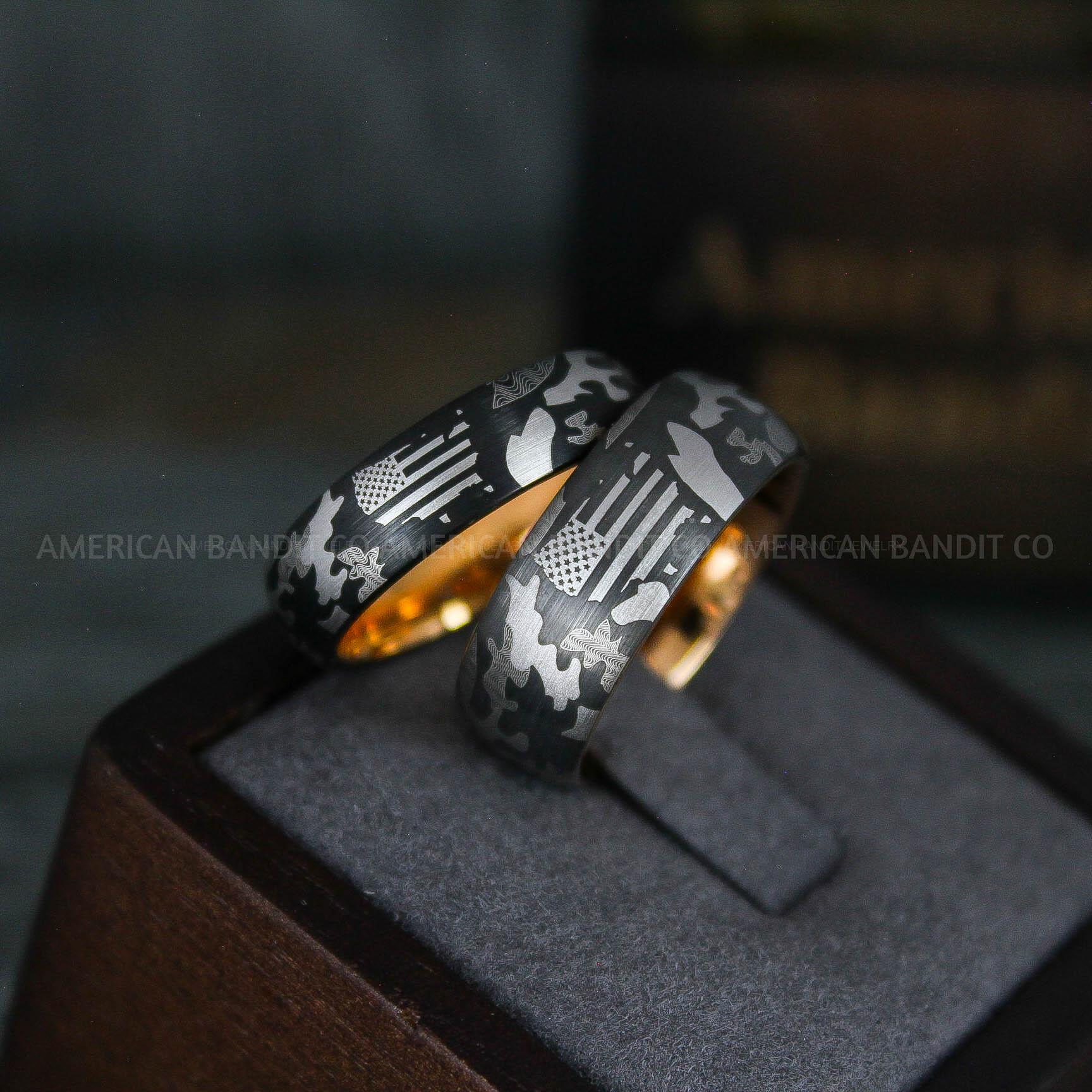 IMG_6297 American Flag Rings, Camo Rings, Army Rings, Military Rings, Military Jewelry - Image 1