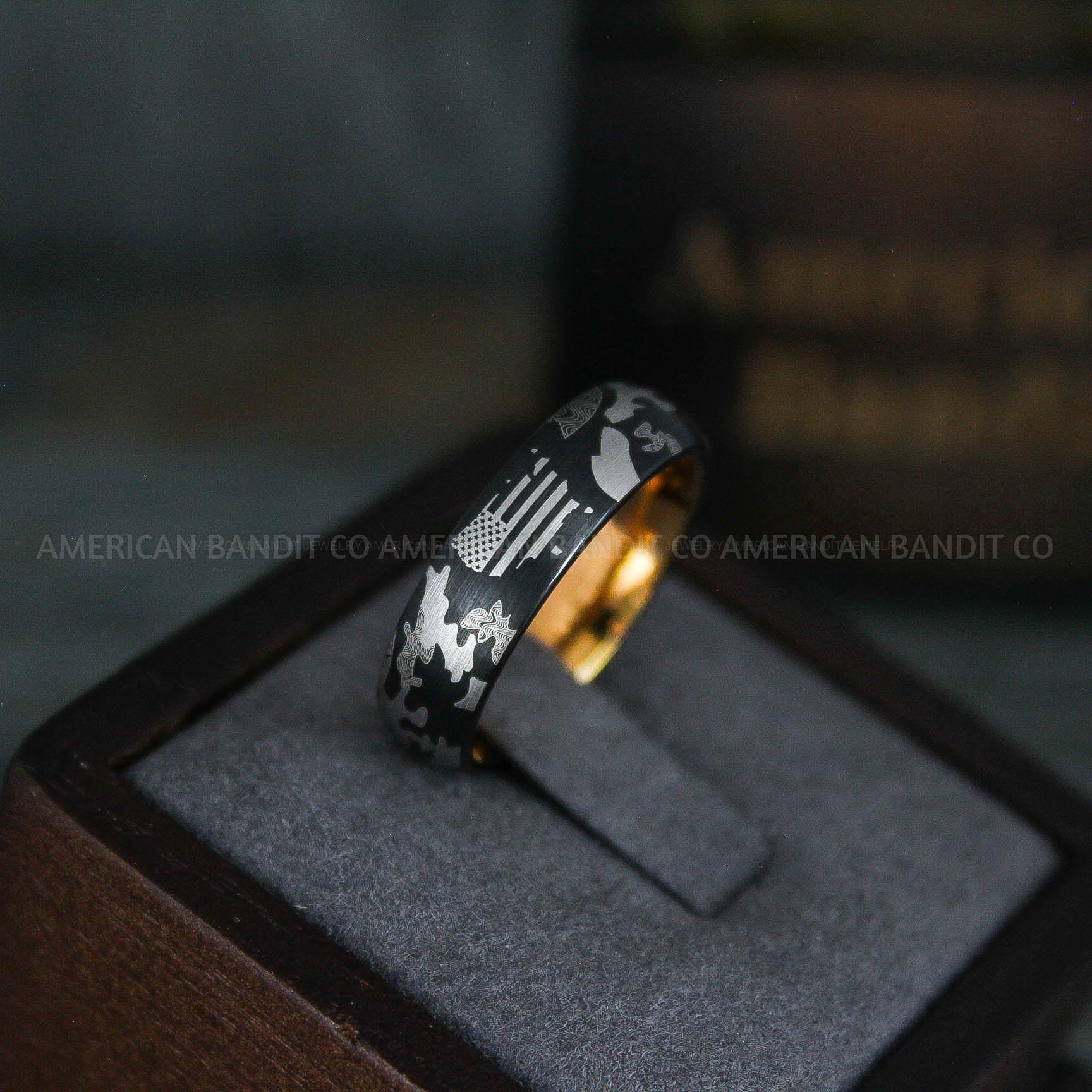 IMG_6299 American Flag Rings, Camo Rings, Army Rings, Military Rings, Military Jewelry - Image 1