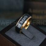 Til Death Do Us Part Ring, Til Death Do Us Part Wedding Ring, Black Wedding Band