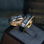 Til Death Do Us Part Rings, Til Death Do Us Part Wedding Rings, Black Wedding Bands - Image 2