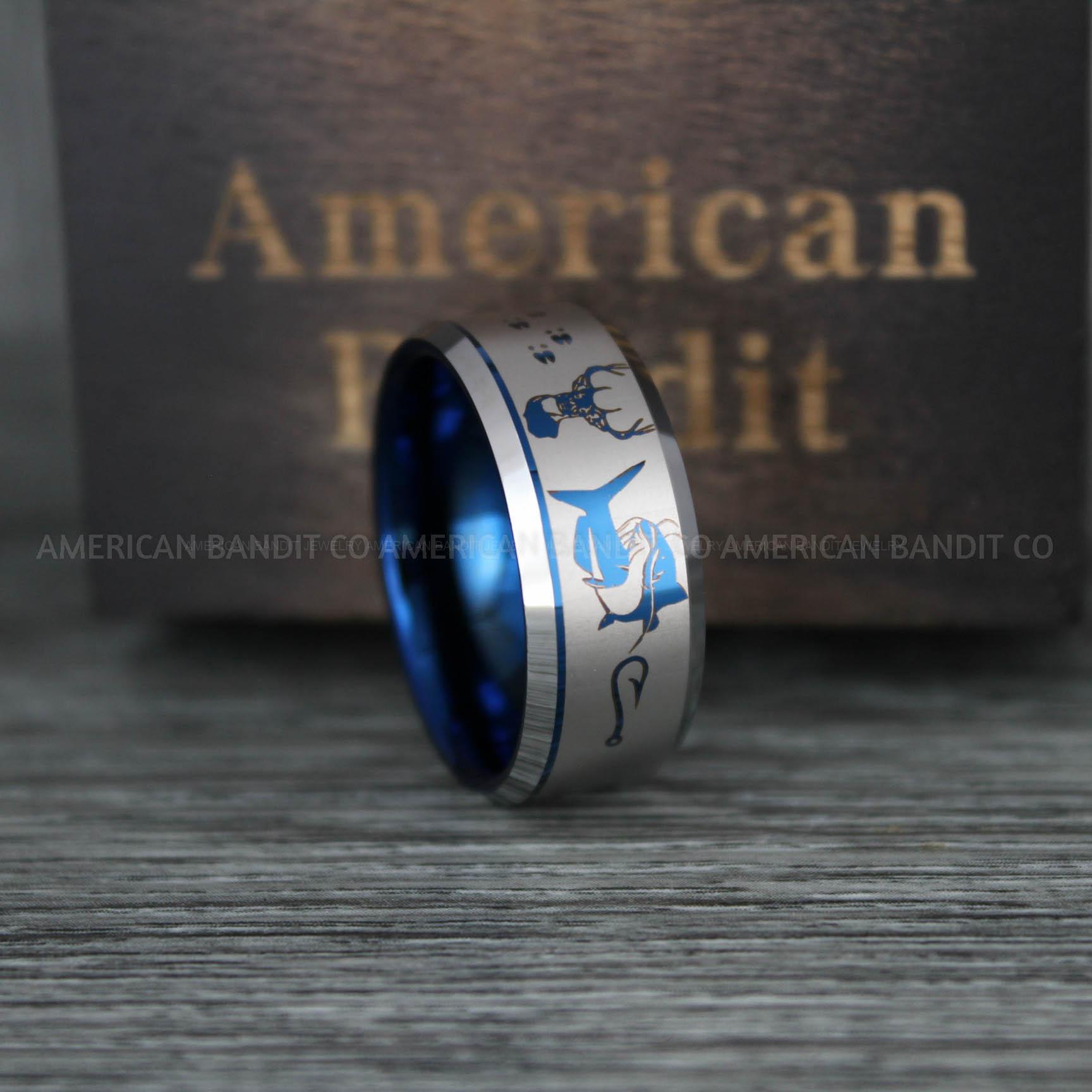 IMG_6319 Deer Hunting Ring, Catfish Ring, Catfish Jewelry, Fishing Ring, Fisherman Ring, Catfish Wedding Ring, Hunting Ring, Fish Hooks Ring - Image 1