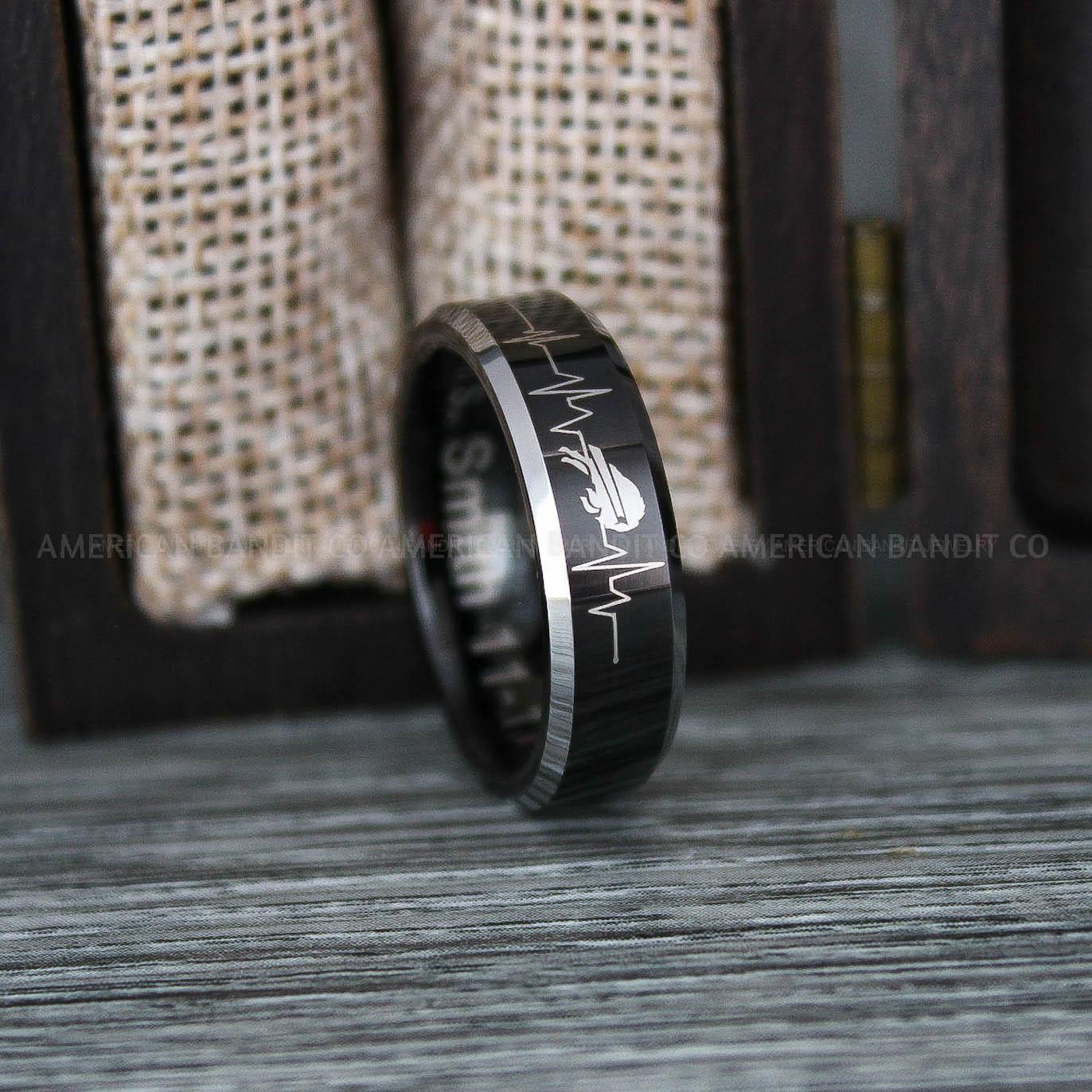 IMG_6322 Bills Ring, Football Ring, Bills Wedding Ring, Bills Wedding Band, Black Wedding Ring - Image 1