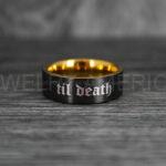 Til Death Do Us Part Rings, Til Death Do Us Part Wedding Rings, Black Wedding Bands - Image 3