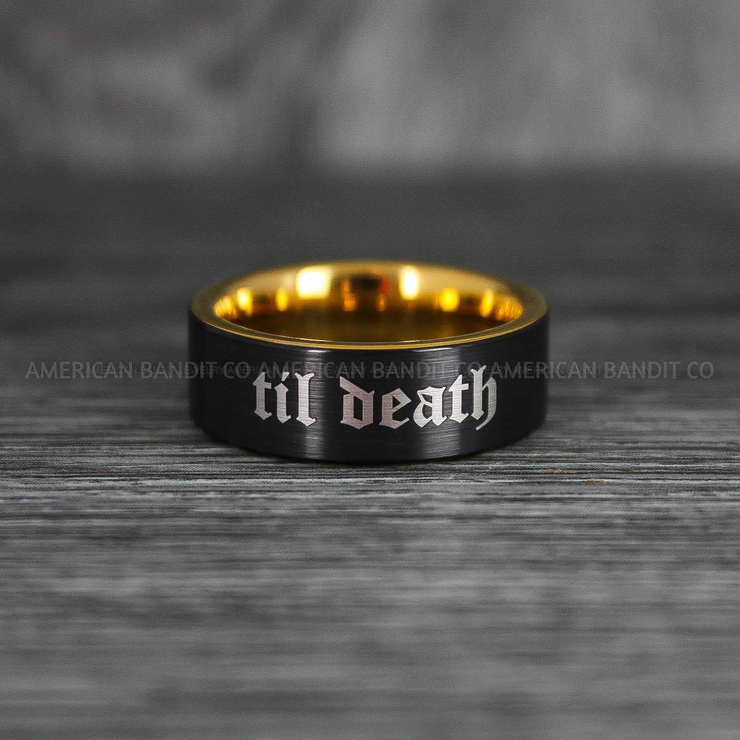 IMG_6337 Til Death Do Us Part Ring, Til Death Do Us Part Wedding Ring, Black Wedding Band - Image 1